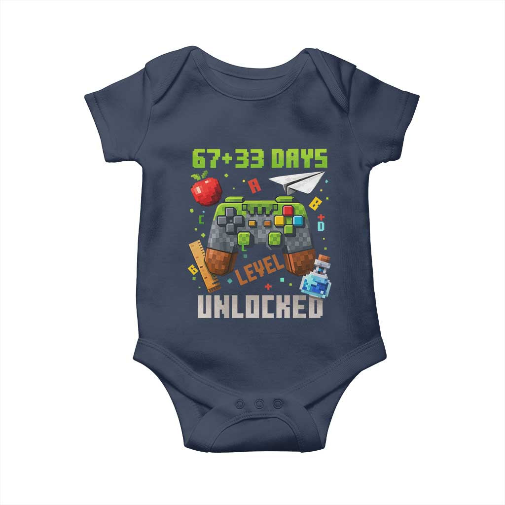 67 33 100 Days Level Unlocked Baby Onesie Gaming 100th Day of School Boys Kid