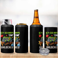 67 33 100 Days Level Unlocked 4 in 1 Can Cooler Tumbler Gaming 100th Day of School Boys Kid