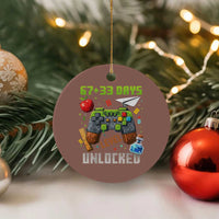 67 33 100 Days Level Unlocked Ceramic Ornament Gaming 100th Day of School Boys Kid