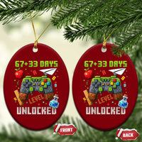 67 33 100 Days Level Unlocked Ceramic Ornament Gaming 100th Day of School Boys Kid