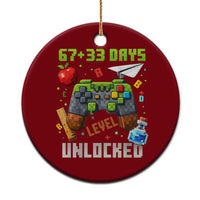67 33 100 Days Level Unlocked Ceramic Ornament Gaming 100th Day of School Boys Kid