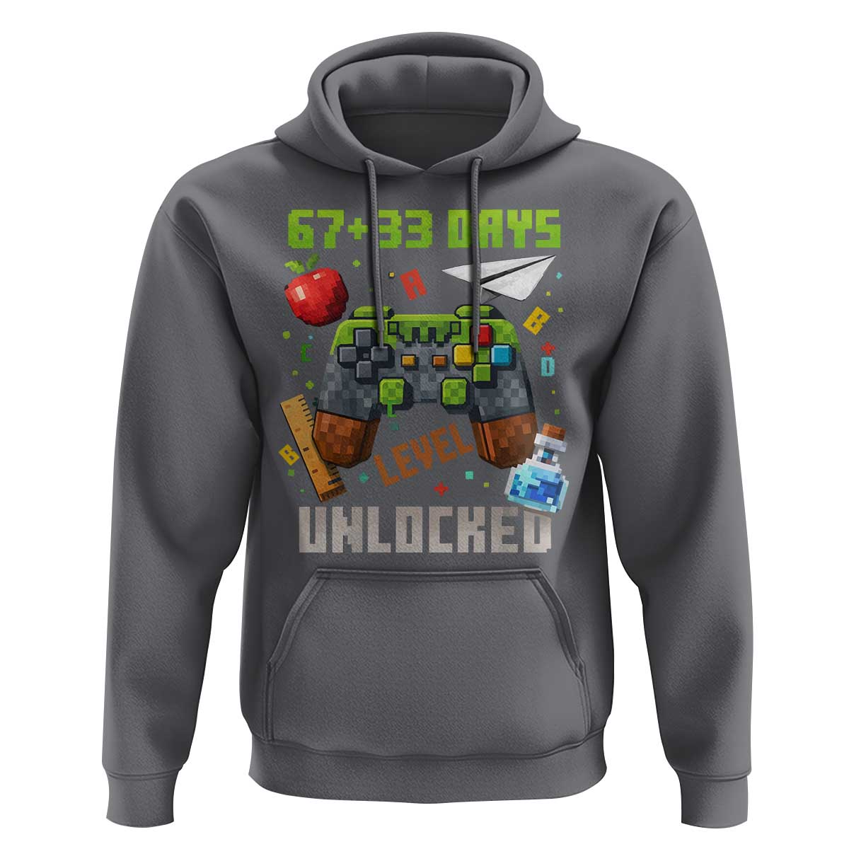 67 33 100 Days Level Unlocked Hoodie Gaming 100th Day of School Boys Kid