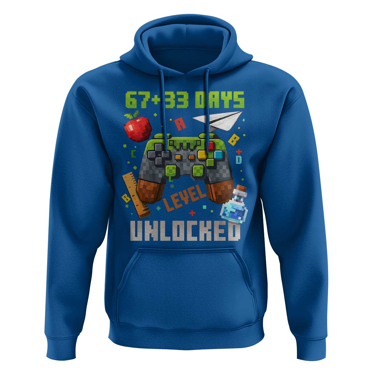 67 33 100 Days Level Unlocked Hoodie Gaming 100th Day of School Boys Kid