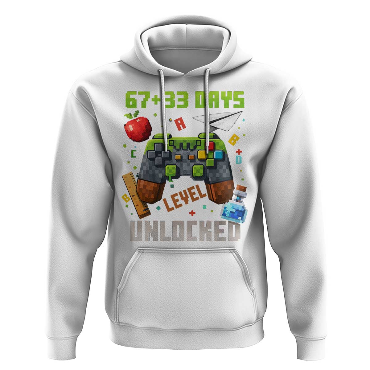 67 33 100 Days Level Unlocked Hoodie Gaming 100th Day of School Boys Kid