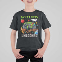67 33 100 Days Level Unlocked T Shirt For Kid Gaming 100th Day of School Boys Kid