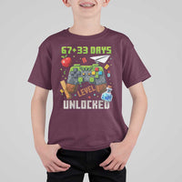 67 33 100 Days Level Unlocked T Shirt For Kid Gaming 100th Day of School Boys Kid