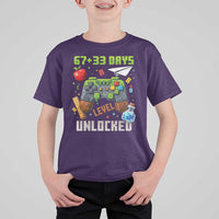 67 33 100 Days Level Unlocked T Shirt For Kid Gaming 100th Day of School Boys Kid