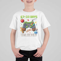 67 33 100 Days Level Unlocked T Shirt For Kid Gaming 100th Day of School Boys Kid