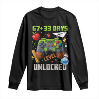 67 33 100 Days Level Unlocked Long Sleeve Shirt Gaming 100th Day of School Boys Kid