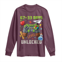 67 33 100 Days Level Unlocked Long Sleeve Shirt Gaming 100th Day of School Boys Kid