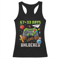 67 33 100 Days Level Unlocked Racerback Tank Top Gaming 100th Day of School Boys Kid