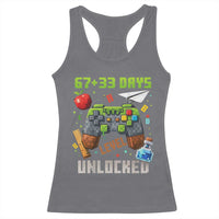 67 33 100 Days Level Unlocked Racerback Tank Top Gaming 100th Day of School Boys Kid