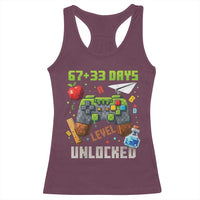 67 33 100 Days Level Unlocked Racerback Tank Top Gaming 100th Day of School Boys Kid