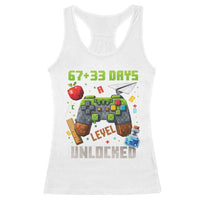 67 33 100 Days Level Unlocked Racerback Tank Top Gaming 100th Day of School Boys Kid