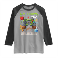 67 33 100 Days Level Unlocked Raglan Shirt Gaming 100th Day of School Boys Kid