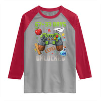 67 33 100 Days Level Unlocked Raglan Shirt Gaming 100th Day of School Boys Kid