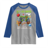67 33 100 Days Level Unlocked Raglan Shirt Gaming 100th Day of School Boys Kid