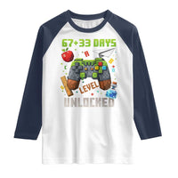 67 33 100 Days Level Unlocked Raglan Shirt Gaming 100th Day of School Boys Kid