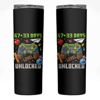 67 33 100 Days Level Unlocked Skinny Tumbler Gaming 100th Day of School Boys Kid