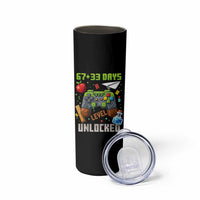 67 33 100 Days Level Unlocked Skinny Tumbler Gaming 100th Day of School Boys Kid