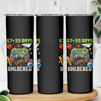 67 33 100 Days Level Unlocked Skinny Tumbler Gaming 100th Day of School Boys Kid