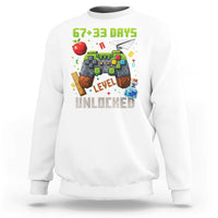 67 33 100 Days Level Unlocked Sweatshirt Gaming 100th Day of School Boys Kid