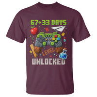 67 33 100 Days Level Unlocked T Shirt Gaming 100th Day of School Boys Kid