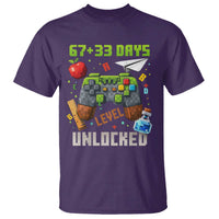 67 33 100 Days Level Unlocked T Shirt Gaming 100th Day of School Boys Kid