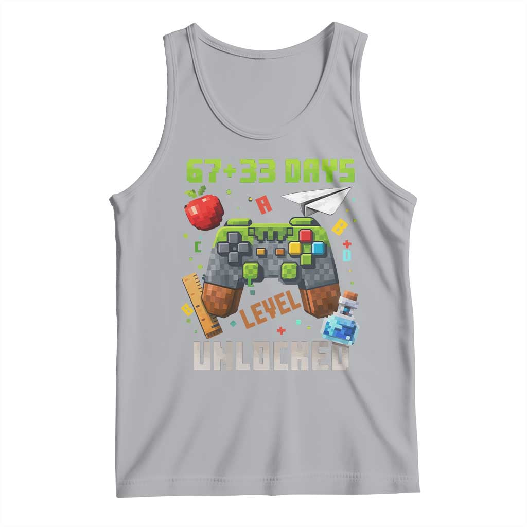 67 33 100 Days Level Unlocked Tank Top Gaming 100th Day of School Boys Kid