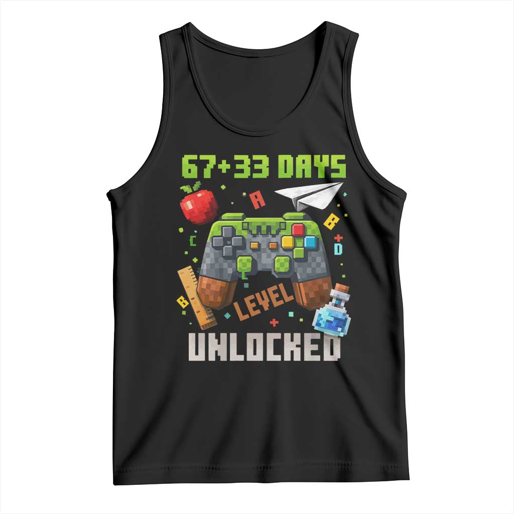 67 33 100 Days Level Unlocked Tank Top Gaming 100th Day of School Boys Kid