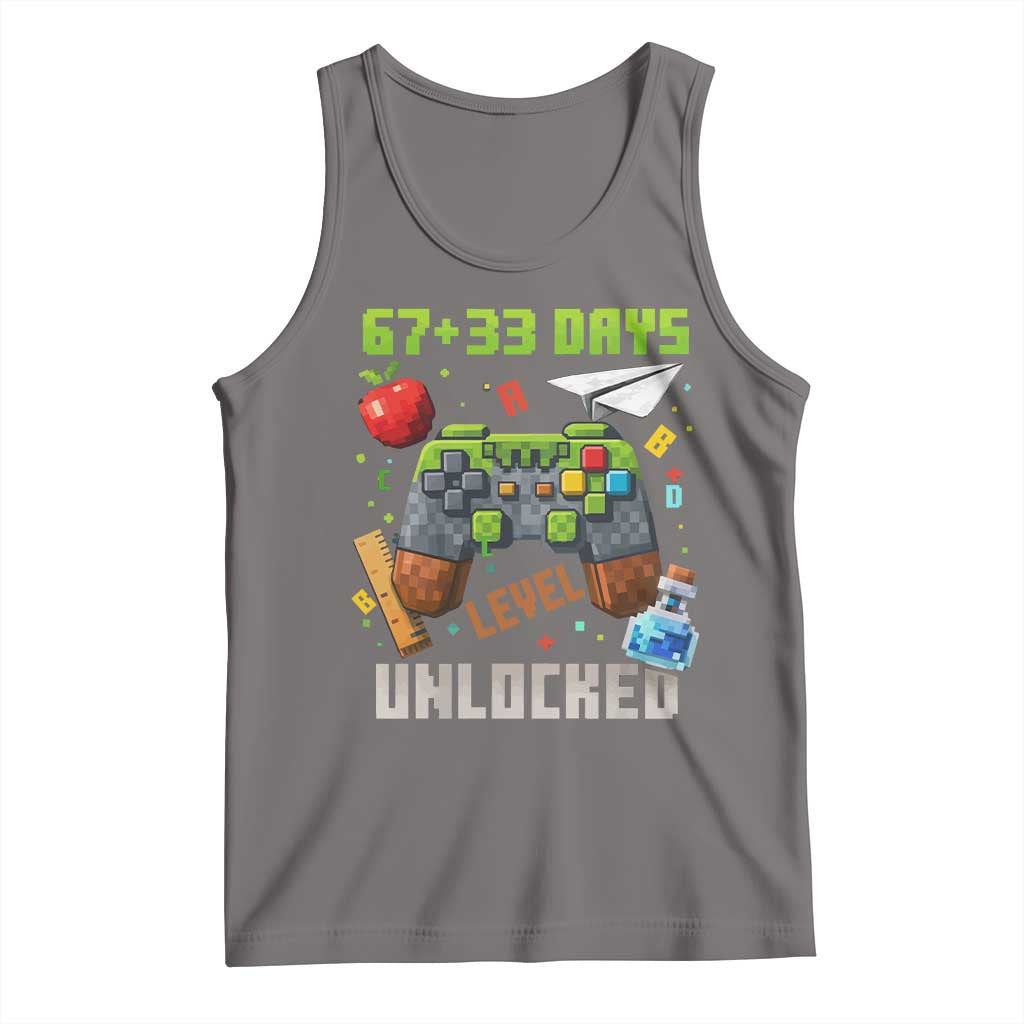 67 33 100 Days Level Unlocked Tank Top Gaming 100th Day of School Boys Kid