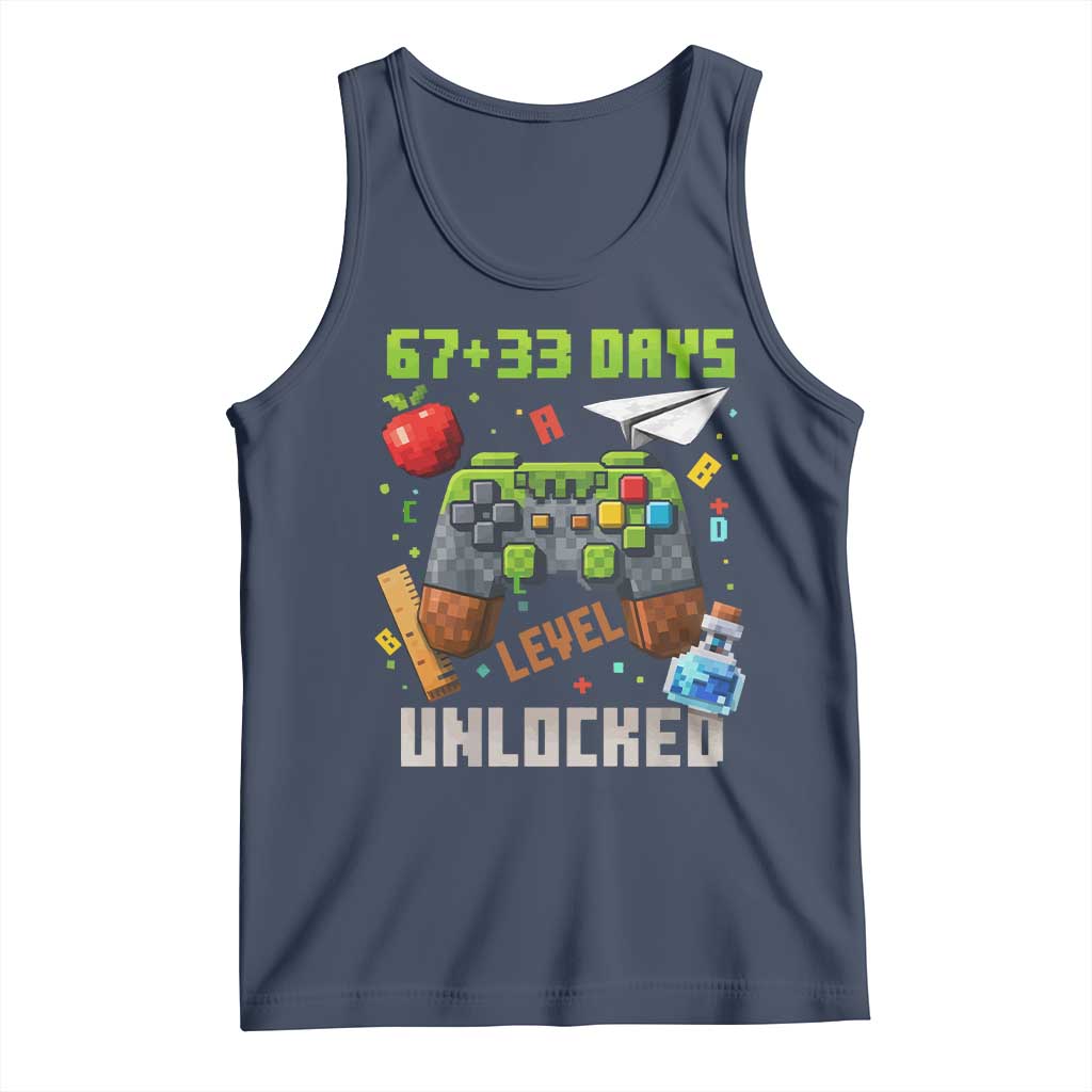 67 33 100 Days Level Unlocked Tank Top Gaming 100th Day of School Boys Kid