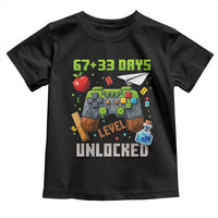 67 33 100 Days Level Unlocked Toddler T Shirt Gaming 100th Day of School Boys Kid
