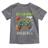 67 33 100 Days Level Unlocked Toddler T Shirt Gaming 100th Day of School Boys Kid