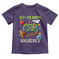 67 33 100 Days Level Unlocked Toddler T Shirt Gaming 100th Day of School Boys Kid