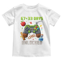 67 33 100 Days Level Unlocked Toddler T Shirt Gaming 100th Day of School Boys Kid