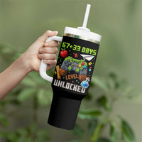 67 33 100 Days Level Unlocked Tumbler With Handle Gaming 100th Day of School Boys Kid