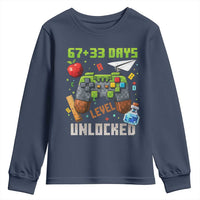 67 33 100 Days Level Unlocked Youth Sweatshirt Gaming 100th Day of School Boys Kid