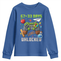 67 33 100 Days Level Unlocked Youth Sweatshirt Gaming 100th Day of School Boys Kid