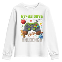 67 33 100 Days Level Unlocked Youth Sweatshirt Gaming 100th Day of School Boys Kid