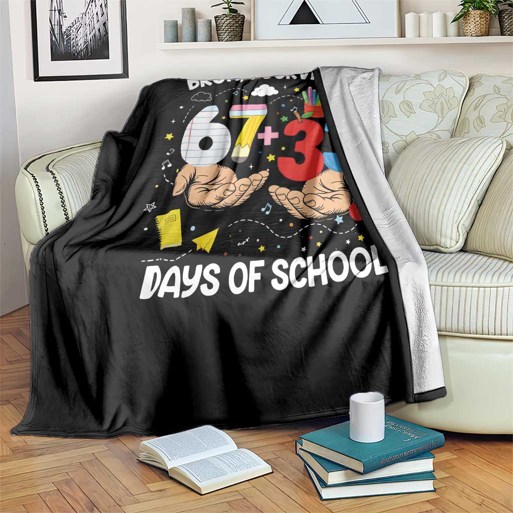 Bruh I Survived 67 33 100 Days of School Throw Blanket Six Seven Teachers Kids