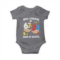 Bruh I Survived 67 33 100 Days of School Baby Onesie Six Seven Teachers Kids
