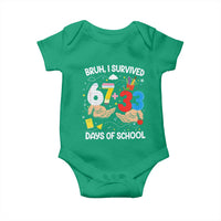 Bruh I Survived 67 33 100 Days of School Baby Onesie Six Seven Teachers Kids