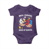 Bruh I Survived 67 33 100 Days of School Baby Onesie Six Seven Teachers Kids