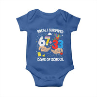 Bruh I Survived 67 33 100 Days of School Baby Onesie Six Seven Teachers Kids