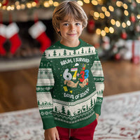 Bruh I Survived 67 33 100 Days of School Ugly Christmas Sweater Six Seven Teachers Kids