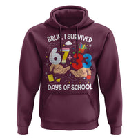 Bruh I Survived 67 33 100 Days of School Hoodie Six Seven Teachers Kids