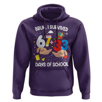 Bruh I Survived 67 33 100 Days of School Hoodie Six Seven Teachers Kids
