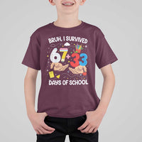 Bruh I Survived 67 33 100 Days of School T Shirt For Kid Six Seven Teachers Kids