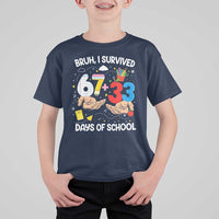 Bruh I Survived 67 33 100 Days of School T Shirt For Kid Six Seven Teachers Kids